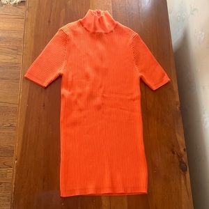 Pop of Orange Spring time Fun in this soft light weight ribbed Top